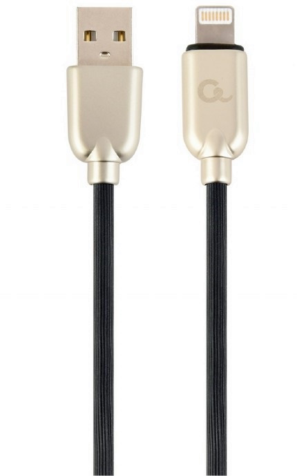 Cablexpert Schwarz Gembird Kábel Nabíjací Lightning 8-Pin (M) Na Usb 2.0 (M), Prémiový, Gumovo - Opletený, 1 M, Čierny