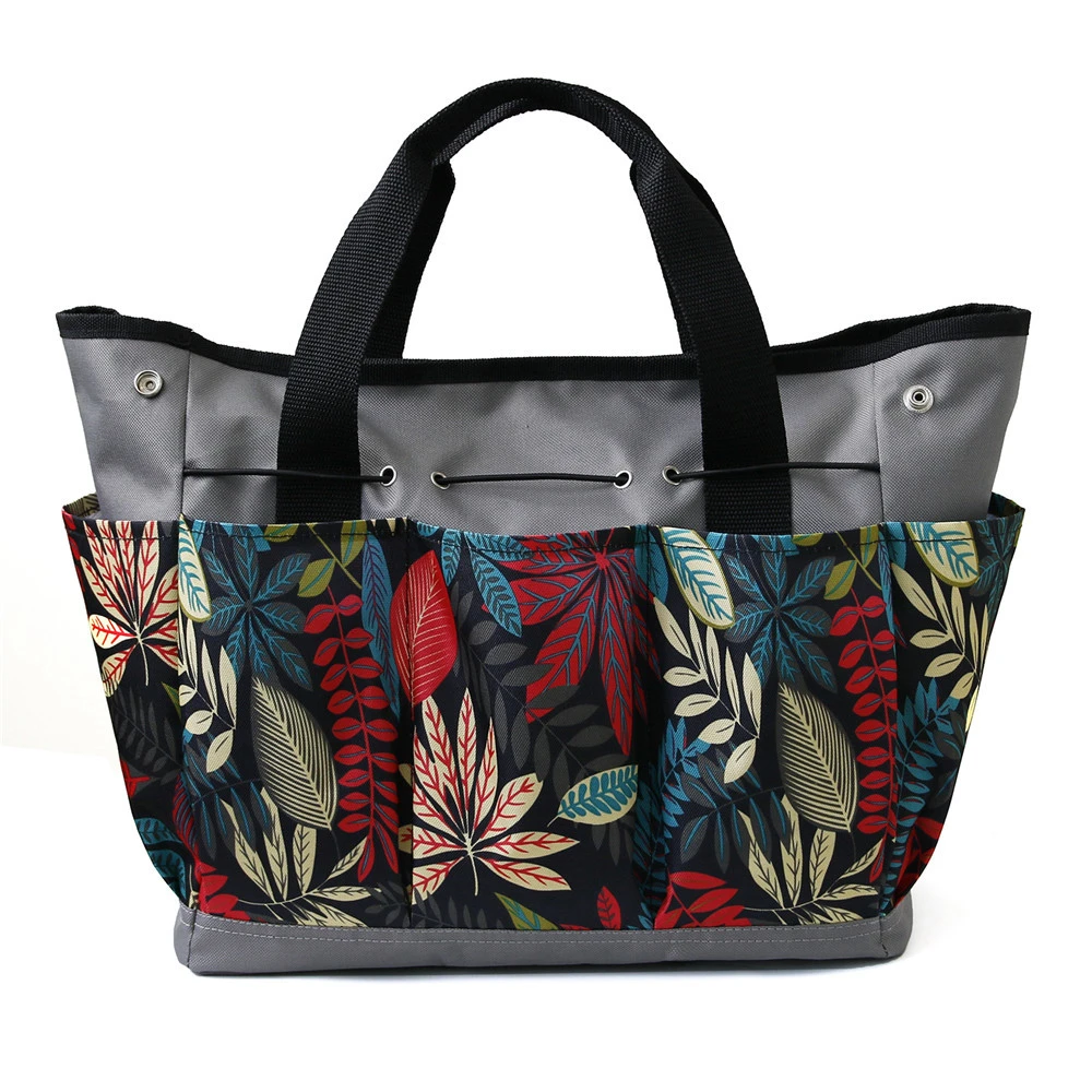 Sac à outils de jardin en polyester Oxford, 33 x 30 x 15 cm, 6 poches et 2 poches latérales
