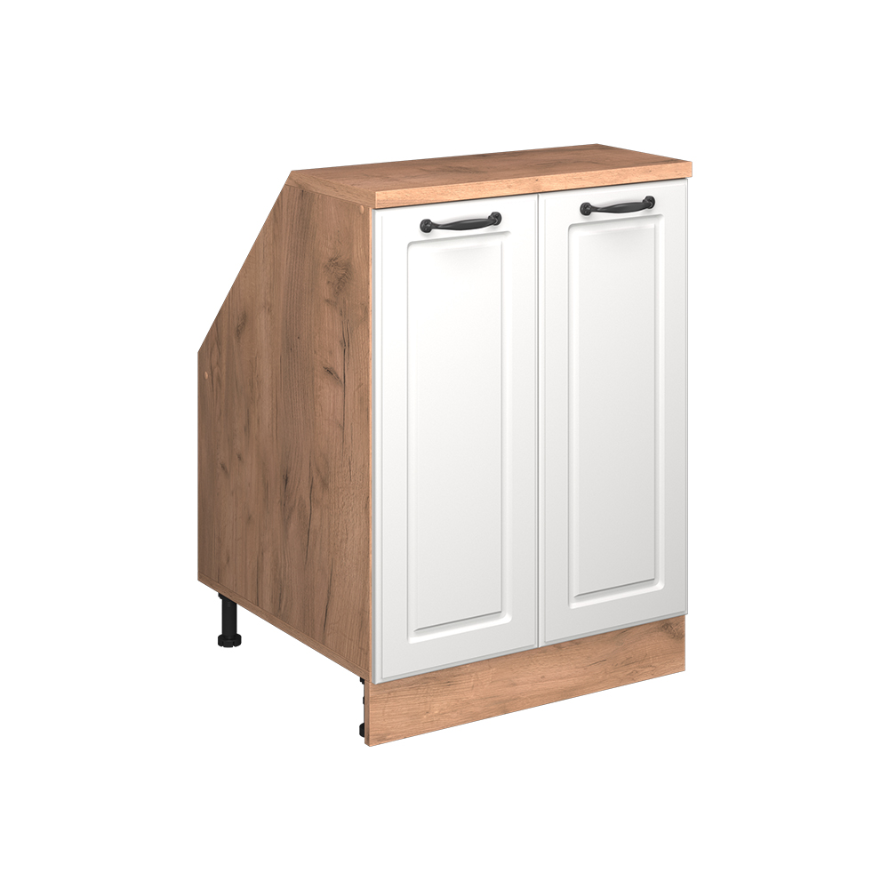 Dachschrägenschrank Rion, Weiß Landhaus, 60 X 81.6 Cm Mit 2 Türen, Schrankkorpus 60 Cm Tiefe, Vicco