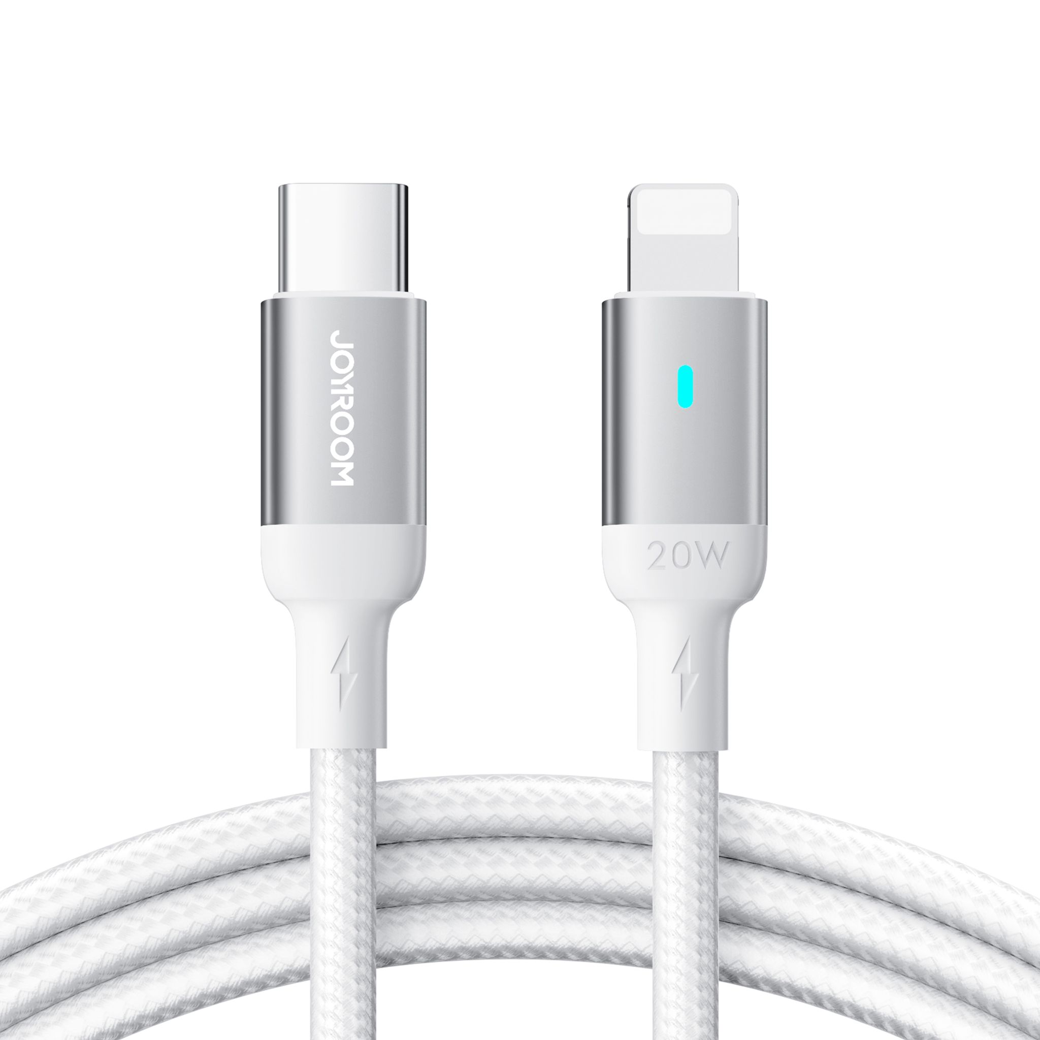 Usb c Cavo Lightning Con Indicatore Led 20w Serie A10 1,2 M Bianco