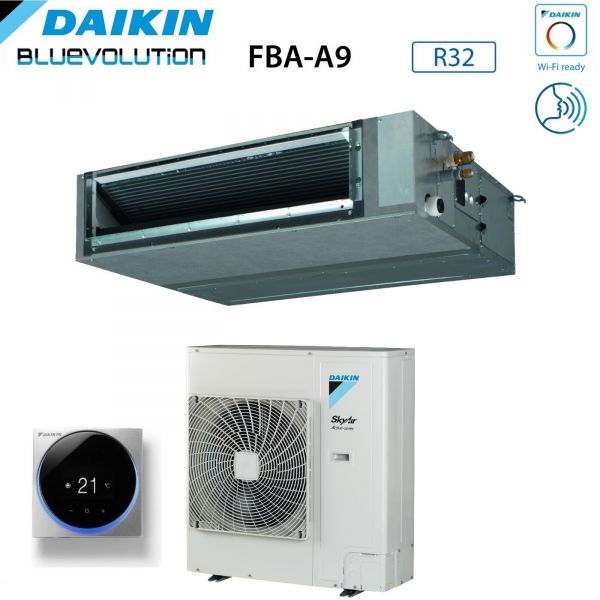 Climatizzatore Condizionatore Daikin Bluevolution Canalizzato Media Prevalenza 36000 Btu Fba100a + Azas100my1 Trifase R-32 Wi-fi Optional R-32,comando A Filo Madoka Argento Brc1h52s