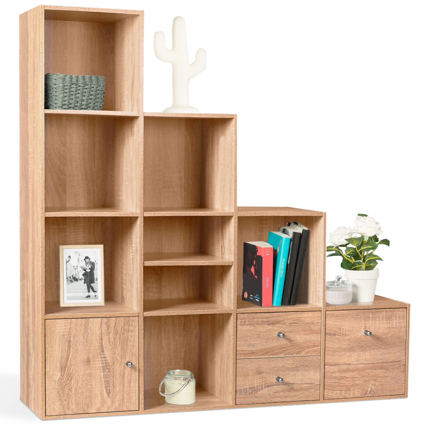 Idmarket – Meuble De Rangement En Escalier 4 Niveaux – Dimensions L.117