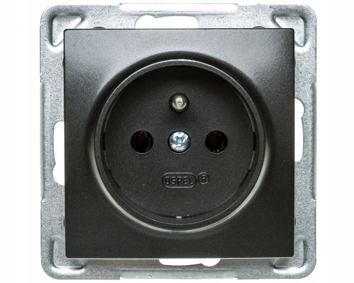 Ospel GP-1YZ/m/50 Schutzkontakt-Steckdose, IP20, 16 A, 71 mm, 37 mm, 71 mm, Anthrazit - Bild 5