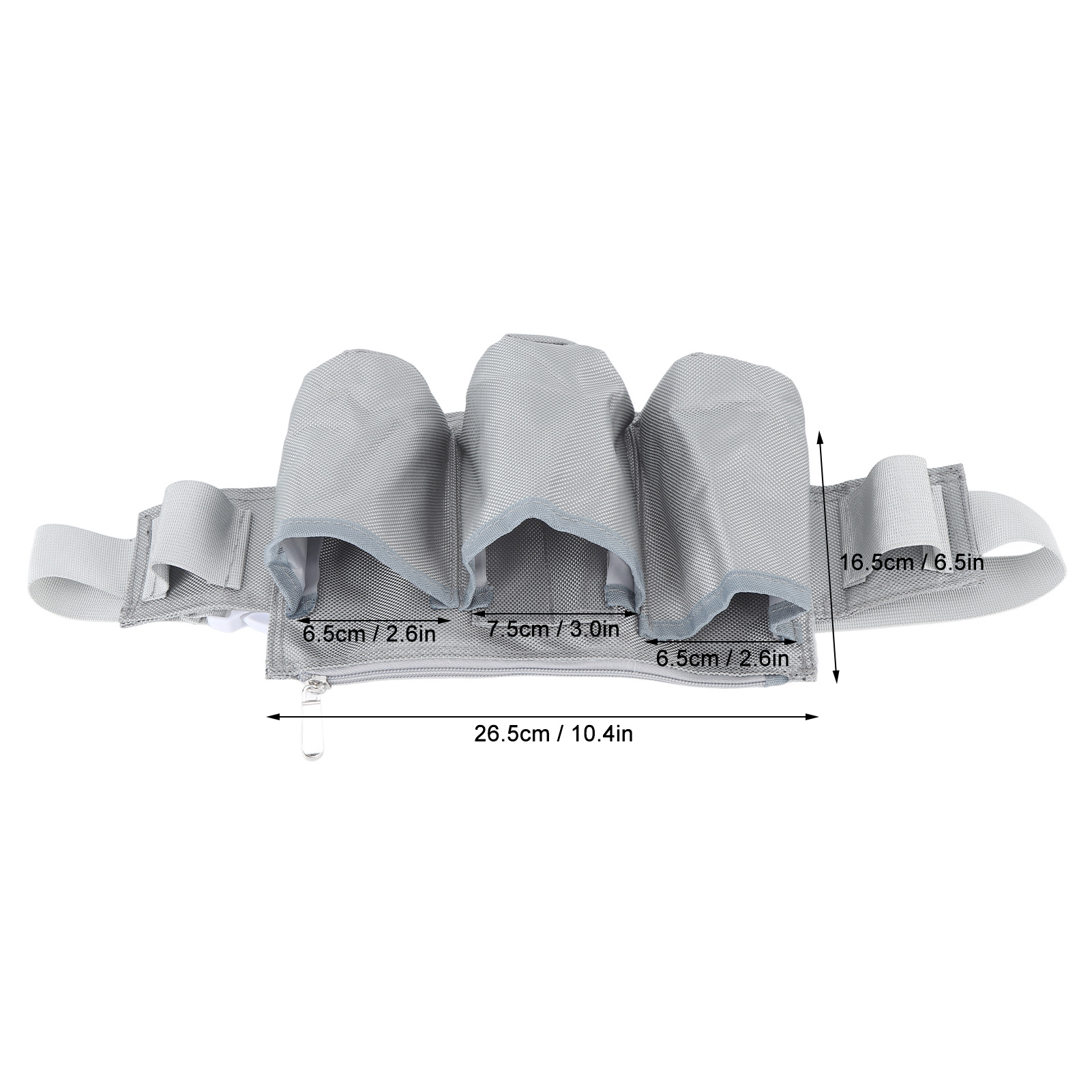Ceinture porte-outils de jardin réglable en toile Oxford imperméable, 6 poches et 2 sangles, gris