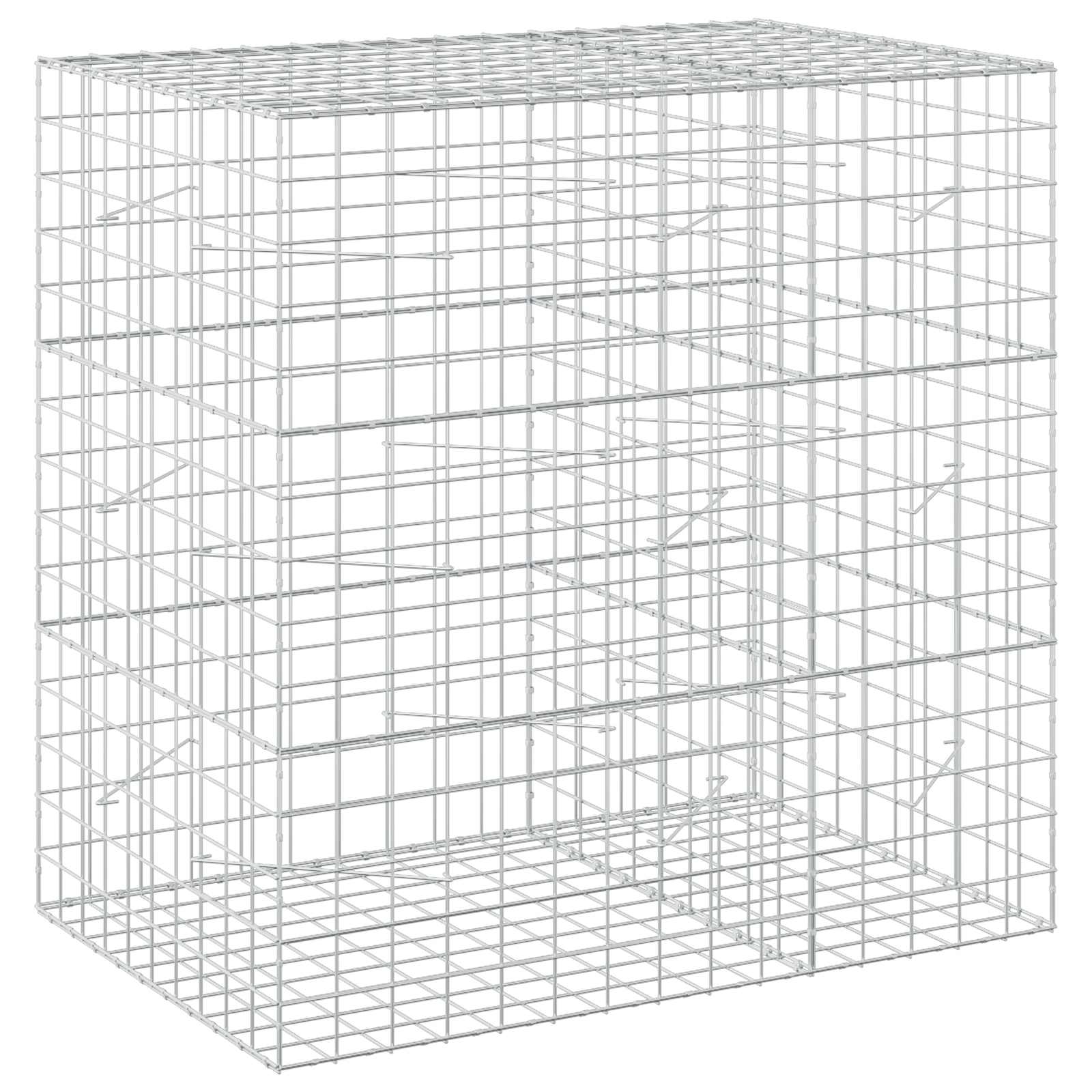 Vidaxl Versilbert Gabione Mit 5 Mm Draht Und 10X10 Cm Maschen 150X100x150 Cm
