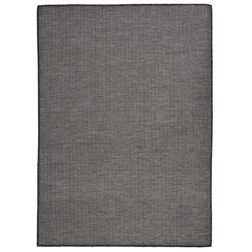 Outdoor Flatweave Rug 200x280 Cm Grey Vidaxl