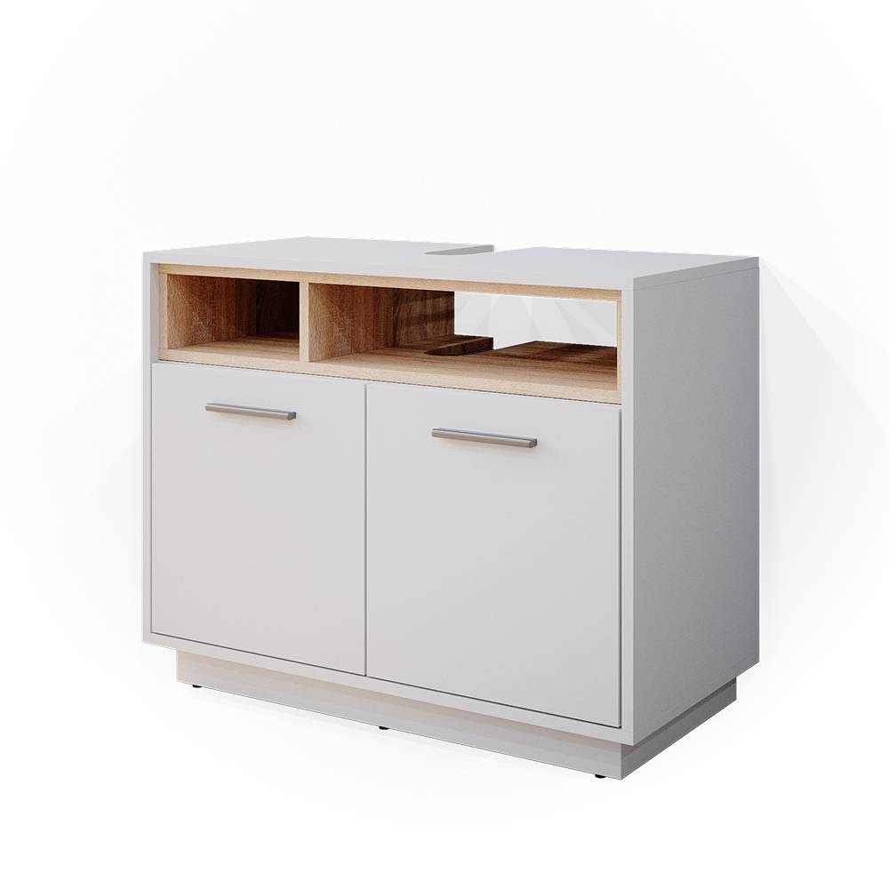 Meuble Sous Vasque Simple Beatrice, Blanc, 80 X 64 Cm, Vicco