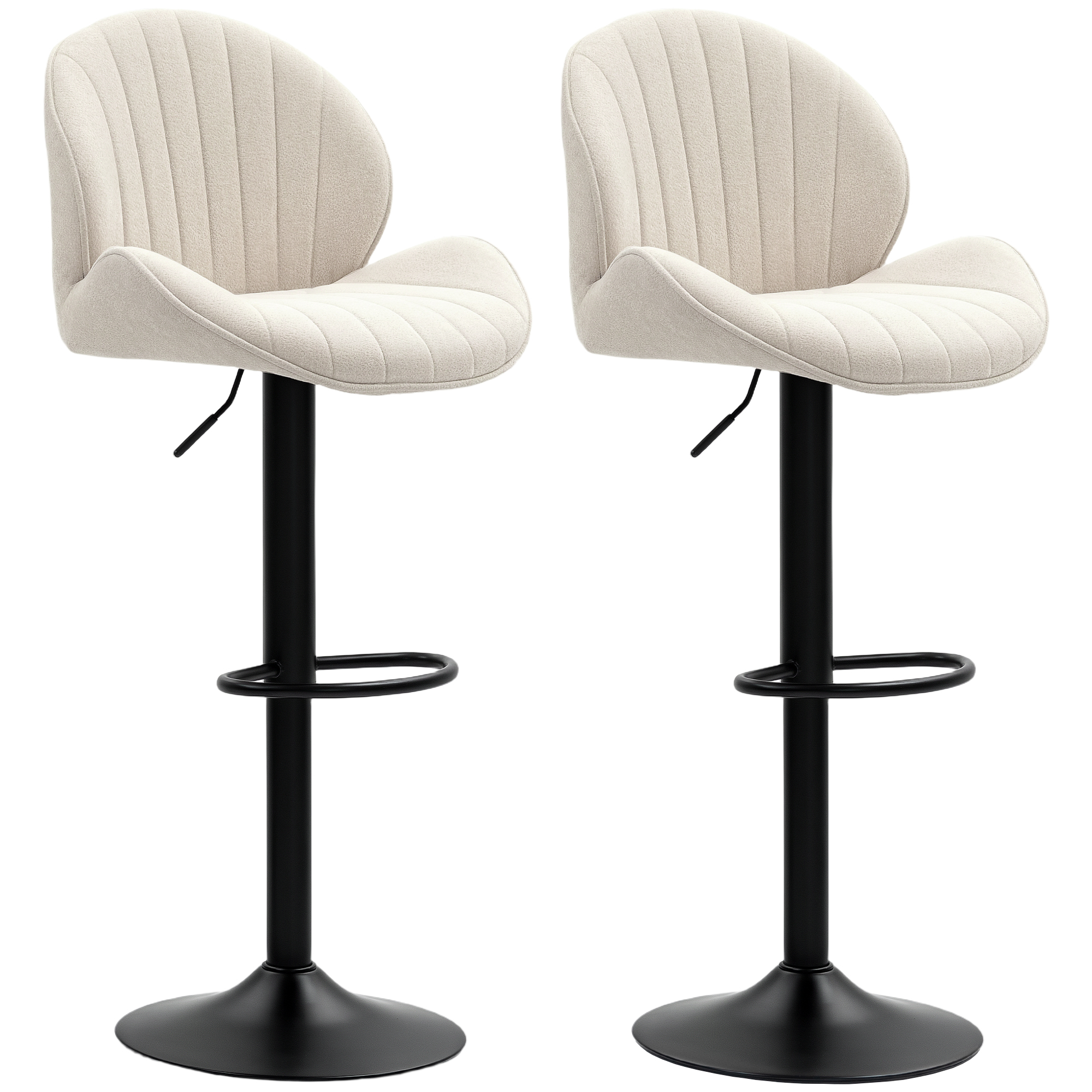 Homcom - Lot De 2 Tabourets De Bar Design Coquillage Pivotants