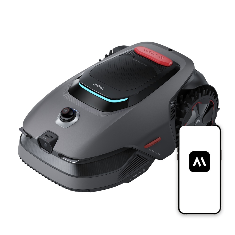 Mova Lidax Ultra 1200 Mähroboter – Bis 1200 M², Rtk, 3D-Lidar & Ai Vision 360°, Automatische Kartierung, 5 Cm Kantenschnitt