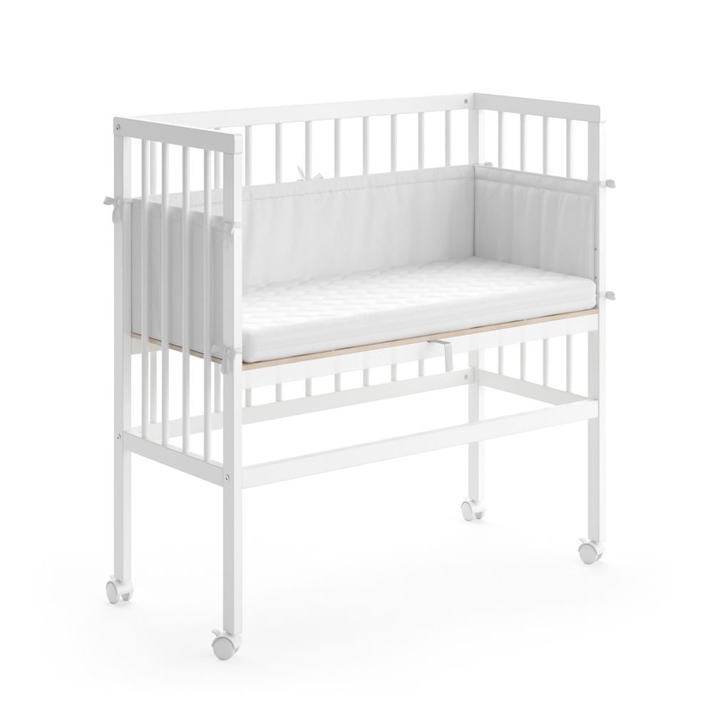 Beistellbett Sophie, Weiß, 94 X 90 Cm 1 Seitenschiene, Vitalispa