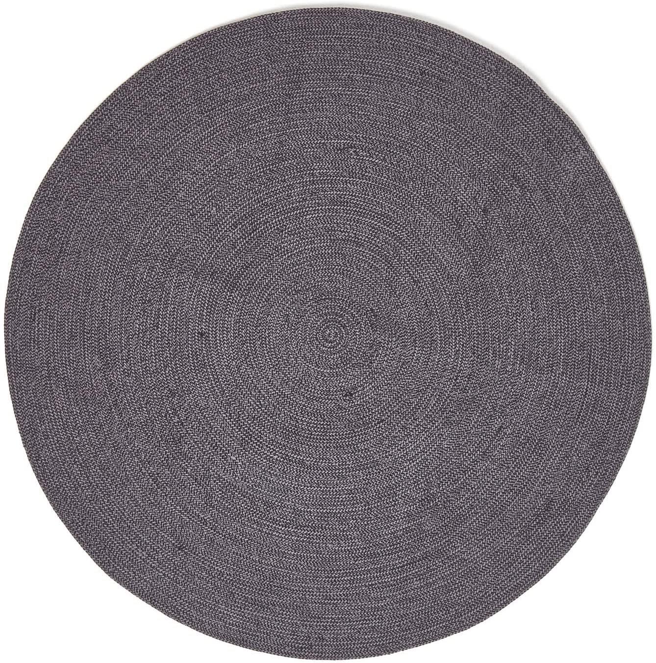 Homescapes - Grey And Black Melange Braided Rug, 150 Cm Round