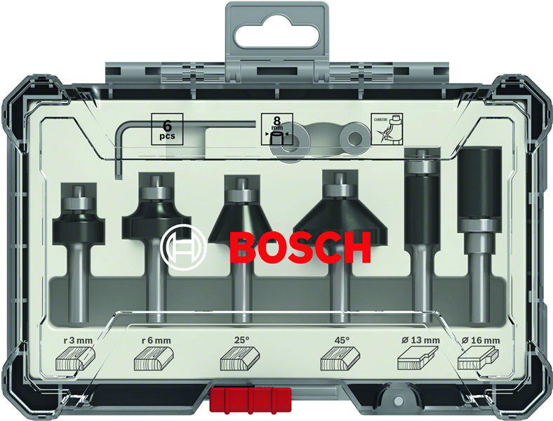 Bosch Professional Zubehör , Fräser, 6-Teiliges Rand- Und Kantenfräser-Set, 8-Mm-Schaft Für Handfräsen - Image 9
