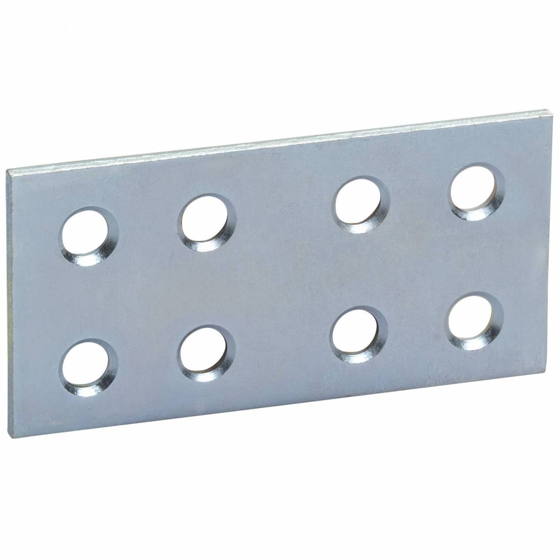 Piastrina Zincato Dritta 8 Fori Cm.6. Prezzo Per 1 Pezzo.