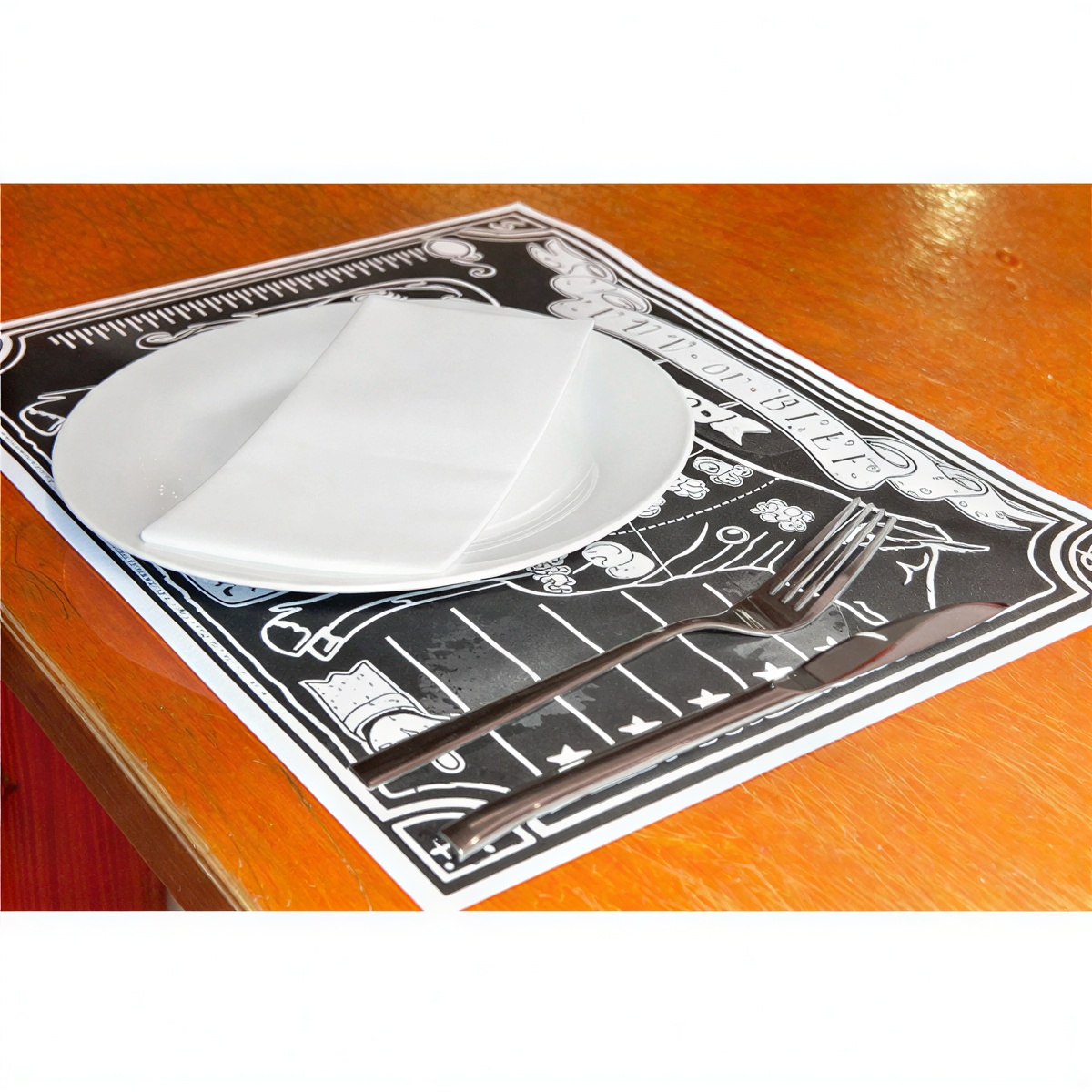 Garcia De Pou Schwarz „Steak House“ Papier-Tischsets 31 X 43 Cm 500 Stück.