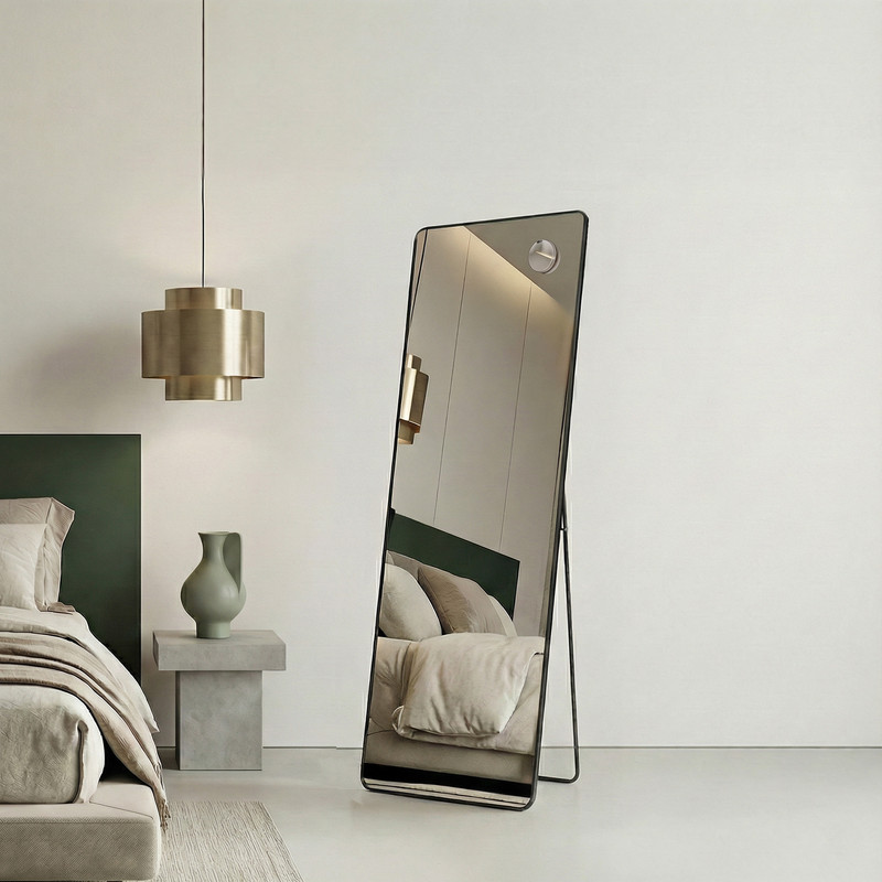 Grand Miroir Sur Pied, Avec Miroir Grossissant