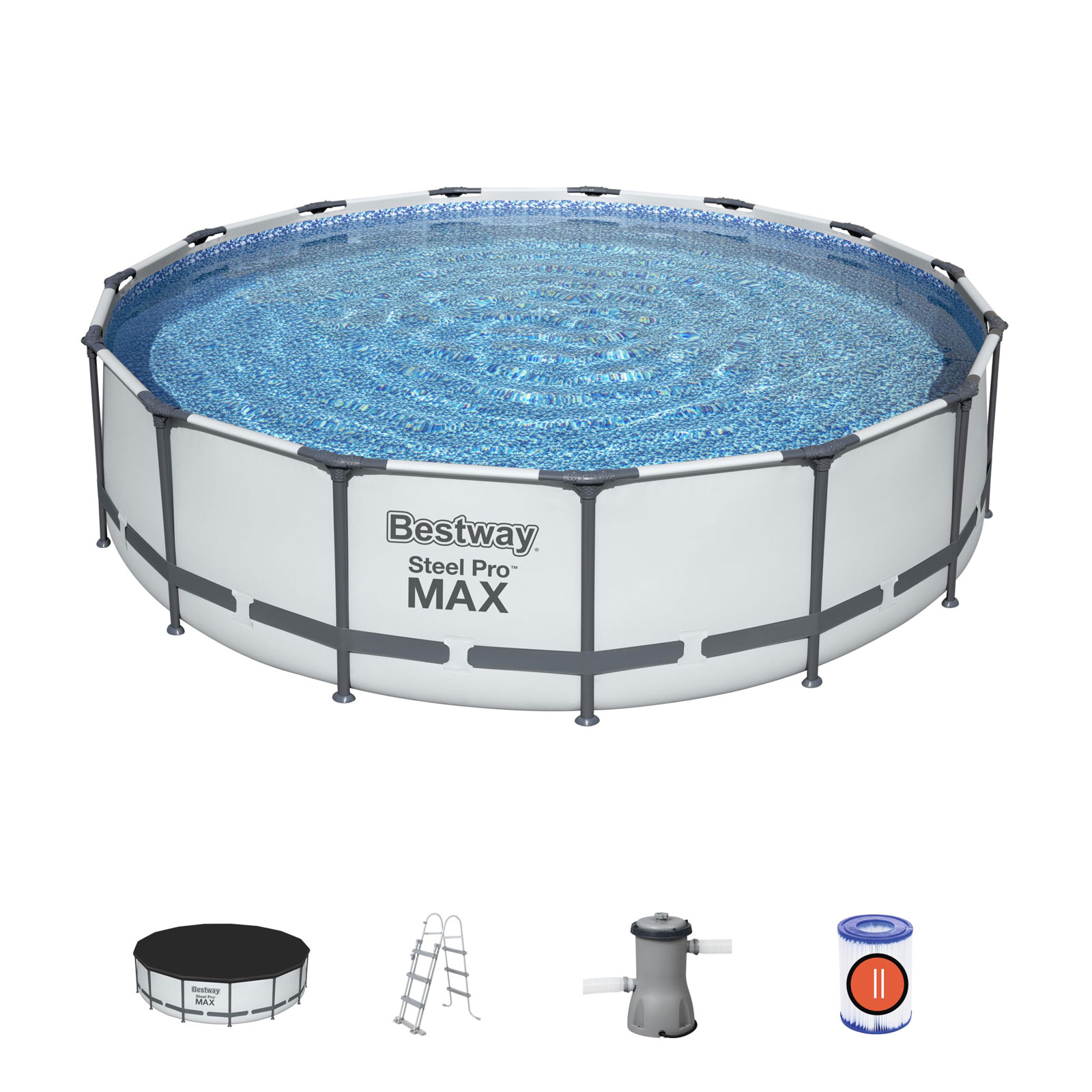 Bestway Piscina Redonda Steel Pro Max Ø457×107 cm – Piscina de Marco Completa