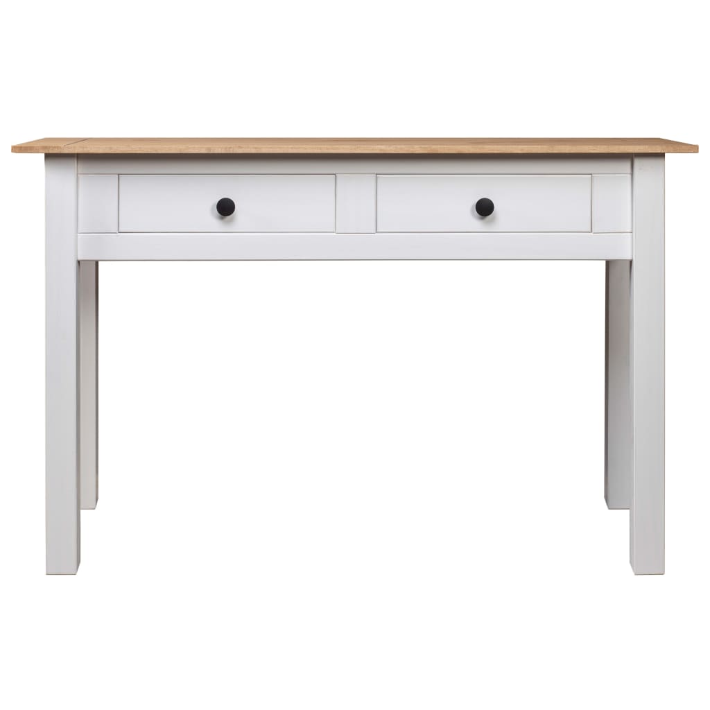 Table Console Blanc 110x40x72 Cm Pin Solide Gamme Panama