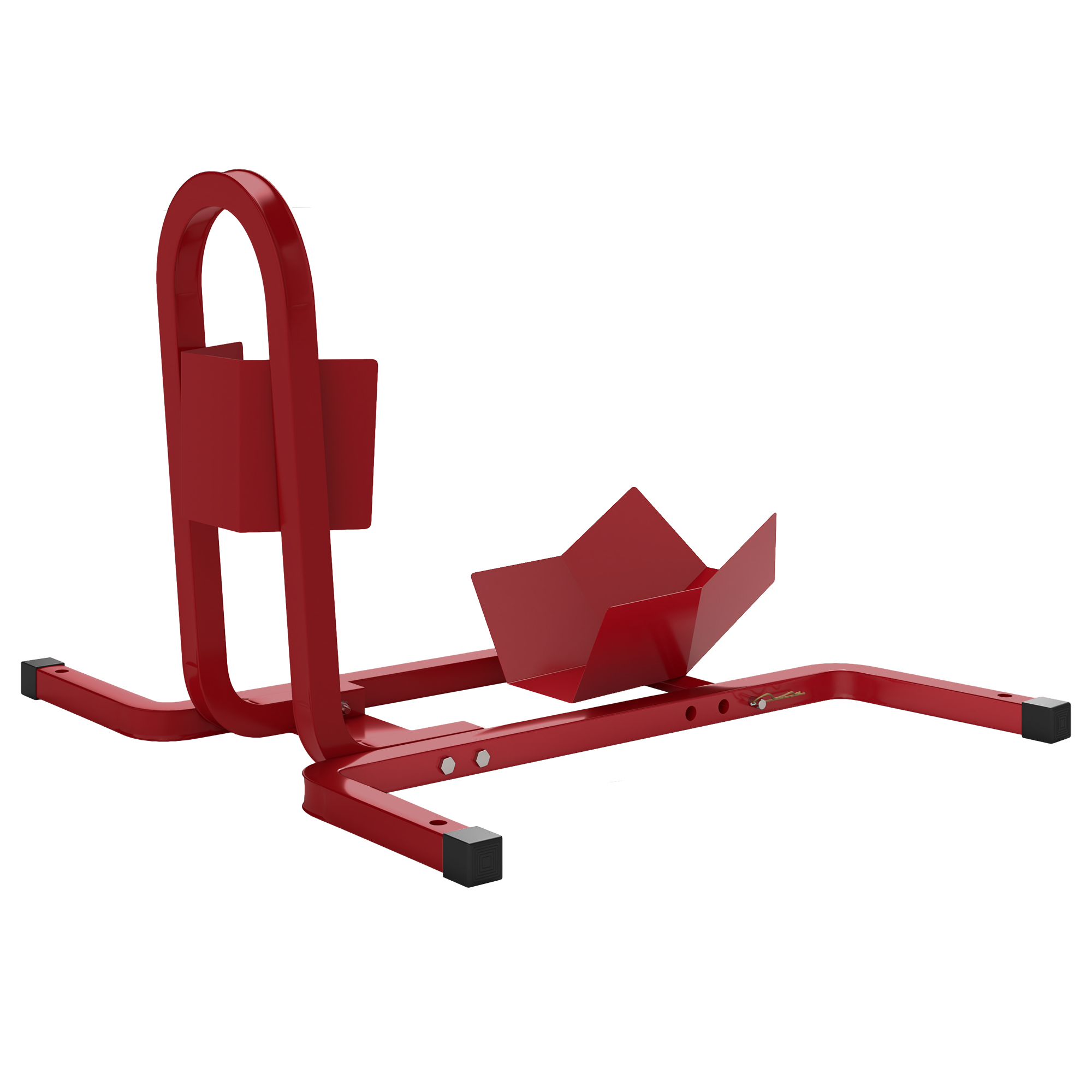 Béquille moto bloque roue 17 à 21 pouces, châssis tube métal époxy anticorrosion, 60 x 55 x 43 cm, rouge
