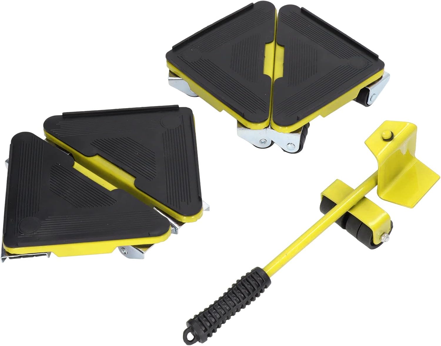 Lève-meubles robuste capacité 300 kg, ensemble de 5 pièces avec 4 chariots triangulaires