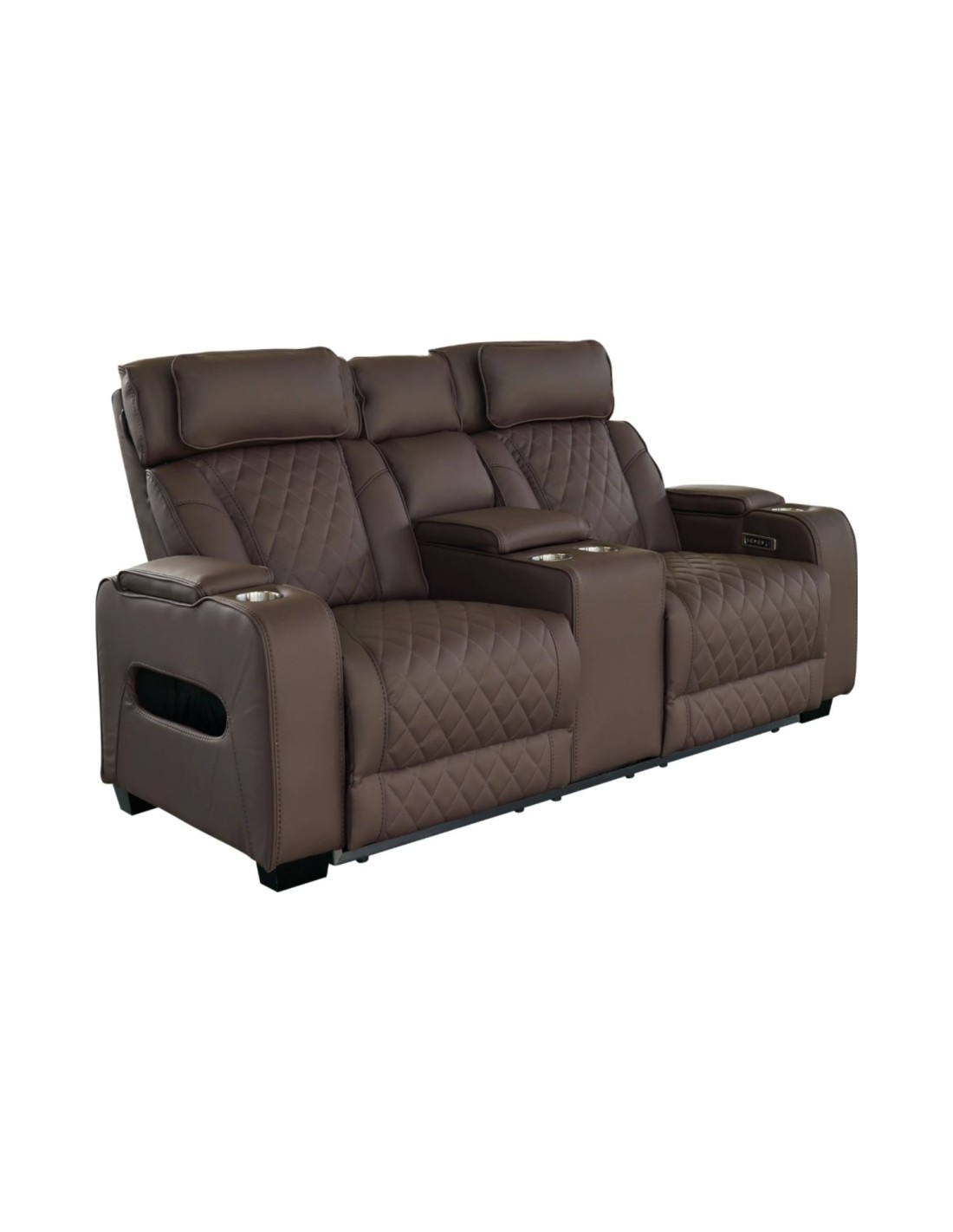 Canapé Cinéma Relax Électrique Domus 2 Places En Similicuir – Marron