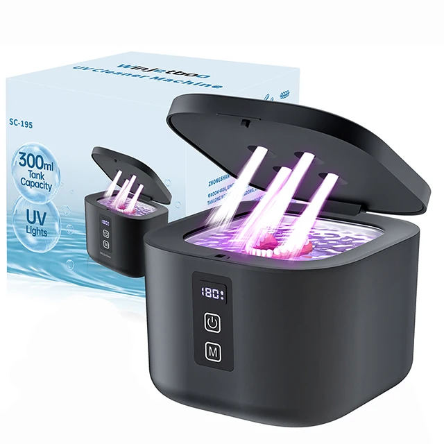 Nettoyeur à ultrasons 300 ml avec lampe UV et minuterie numérique, 48 kHz, 24 W
