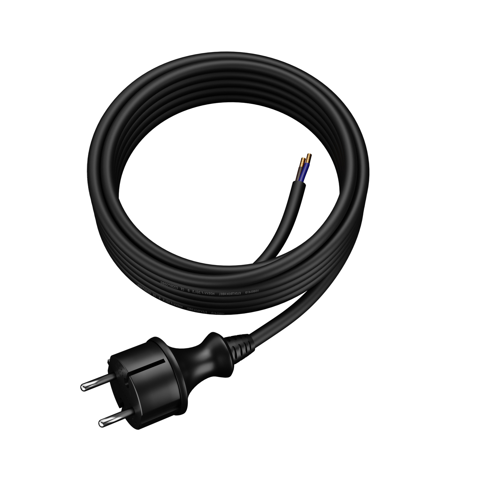 Plastrol Anschlusskabel mit Stecker PP-40H b/u 5m H07RN-F 2x1,5 IP44 (W-97201) (5 m), Stromkabel, Schwarz - Bild 4