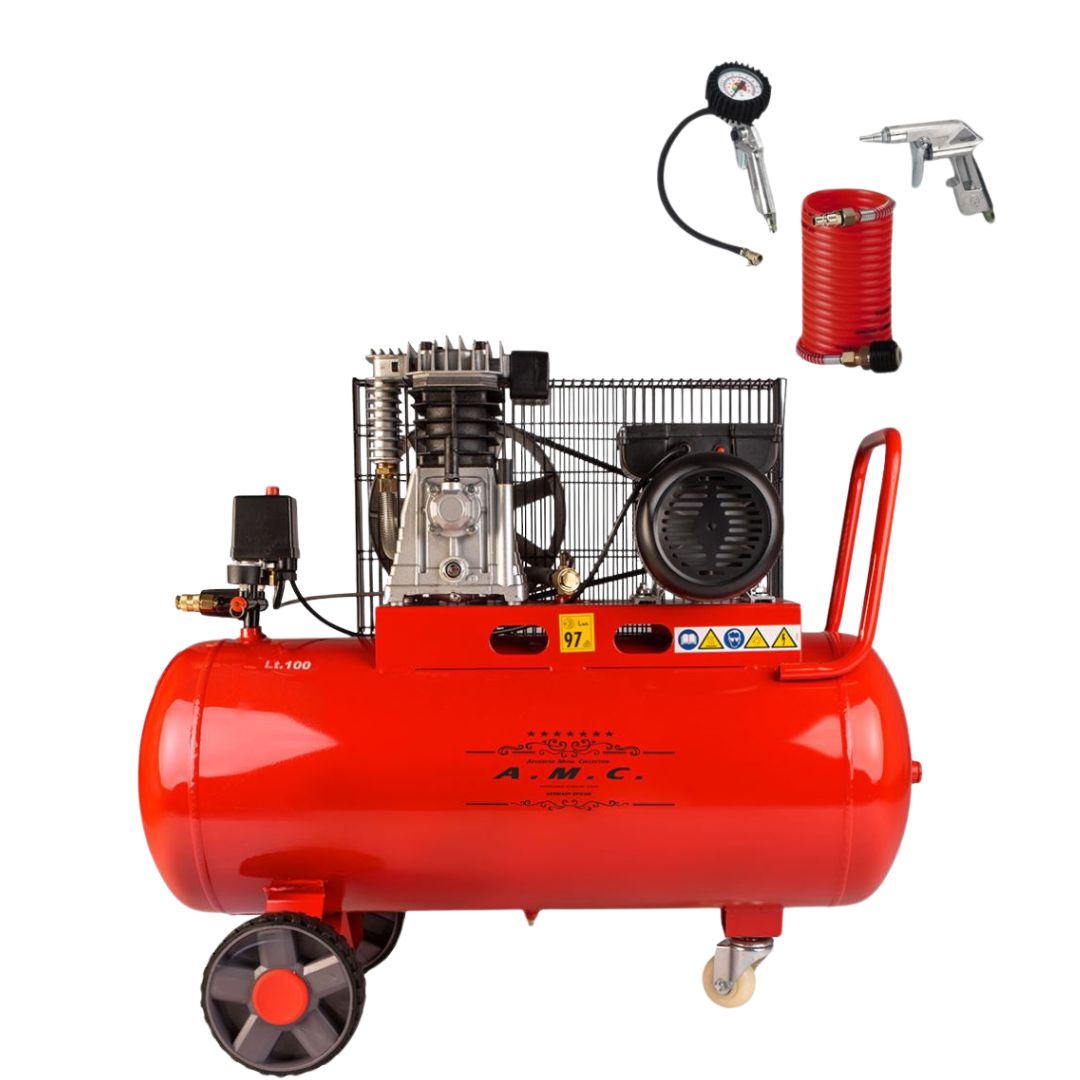 Compressore Aria Da 100 Litri 1500w Elettrico Coassiale 3 Hp 8 Bar ...