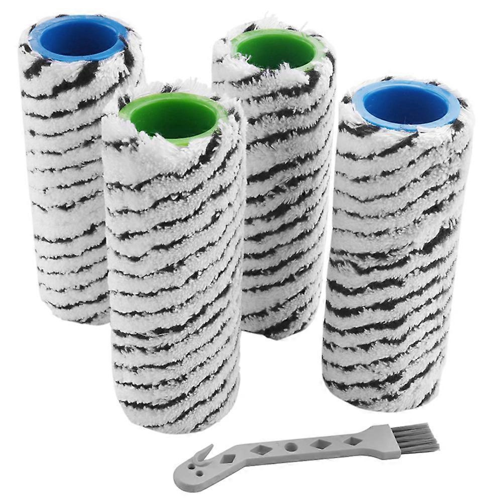 Lot de 4 brosses à rouleau microfibre pour Kärcher FC7, FC5 et FC3, poils rigides 14,5 cm
