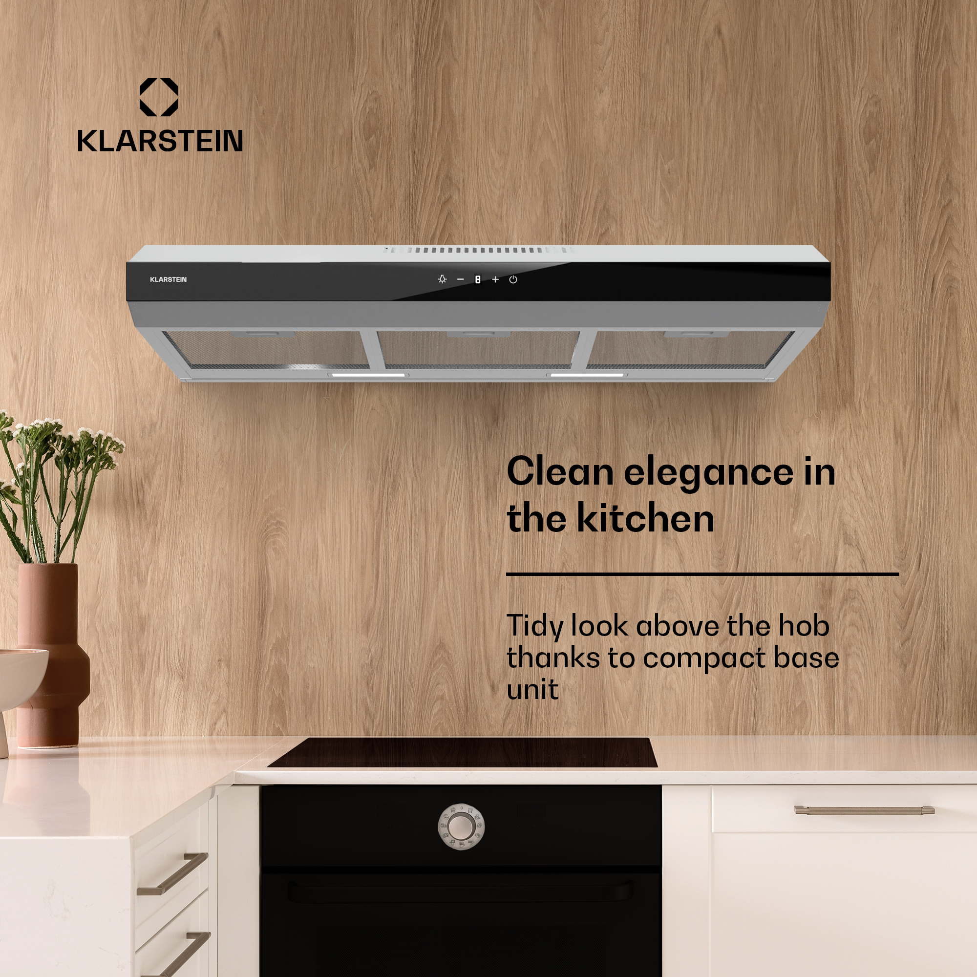 Klarstein Cooker Hood, Extractor Fan For Kitchen W/ Dishwasher Safe Aluminium Grease Filter, 175 M³/h Airflow, Leds, Touch Controls Cooker Hoods,