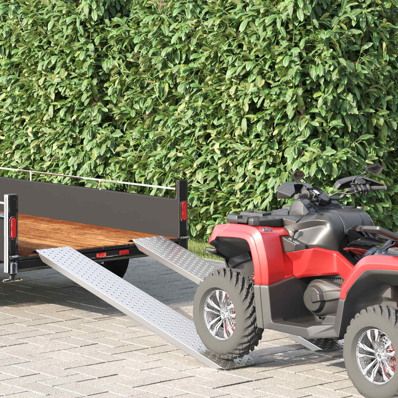 Rampe de chargement pliable en acier galvanisé antidérapante, 200 kg, 159 x 23 x 5 cm