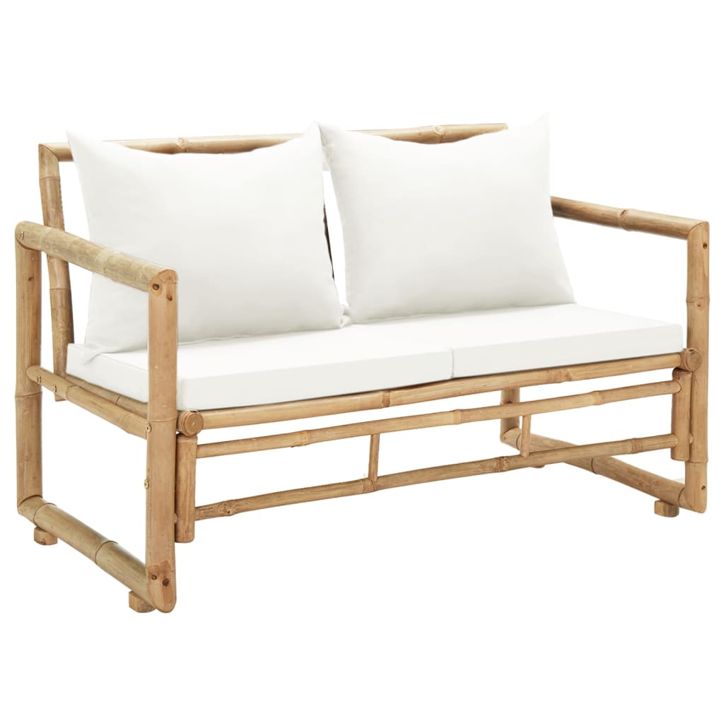 Vidaxl - Canapé De Jardin À 2 Places Avec Coussins Bambou