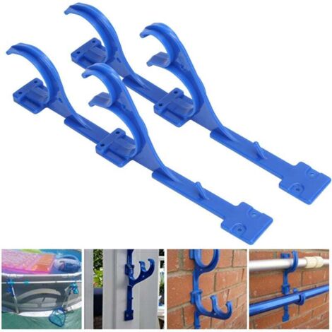 Crochet de suspension ABS pour piscine, poteau télescopique et tuyau d'aspirateur, lot de 2 avec 12 vis