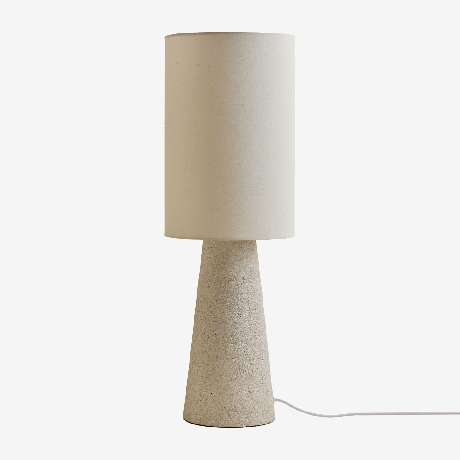 Lampe De Table En Lin Et Fibre De Verre Loana Sklum Blanc Cassé