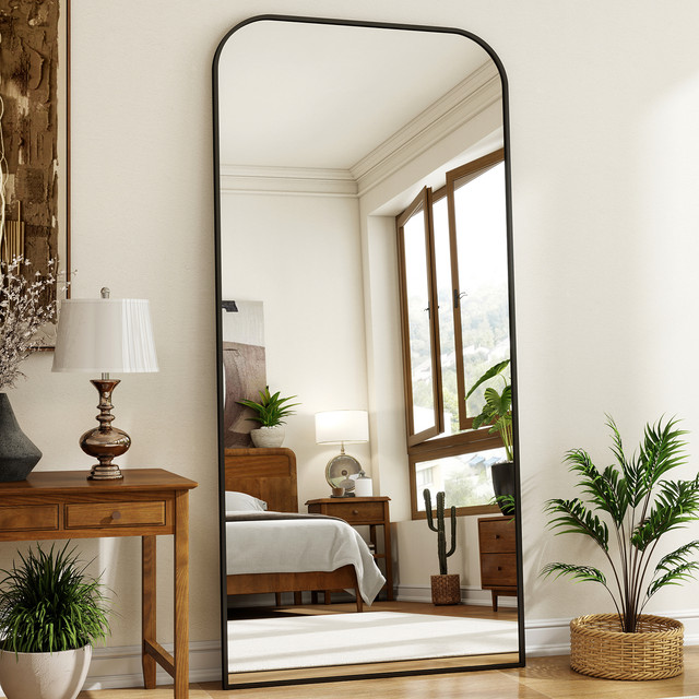 Koonmi Miroir Plein Longueur 76x170 Cm – Grand Miroir Sur Pied À Sommet