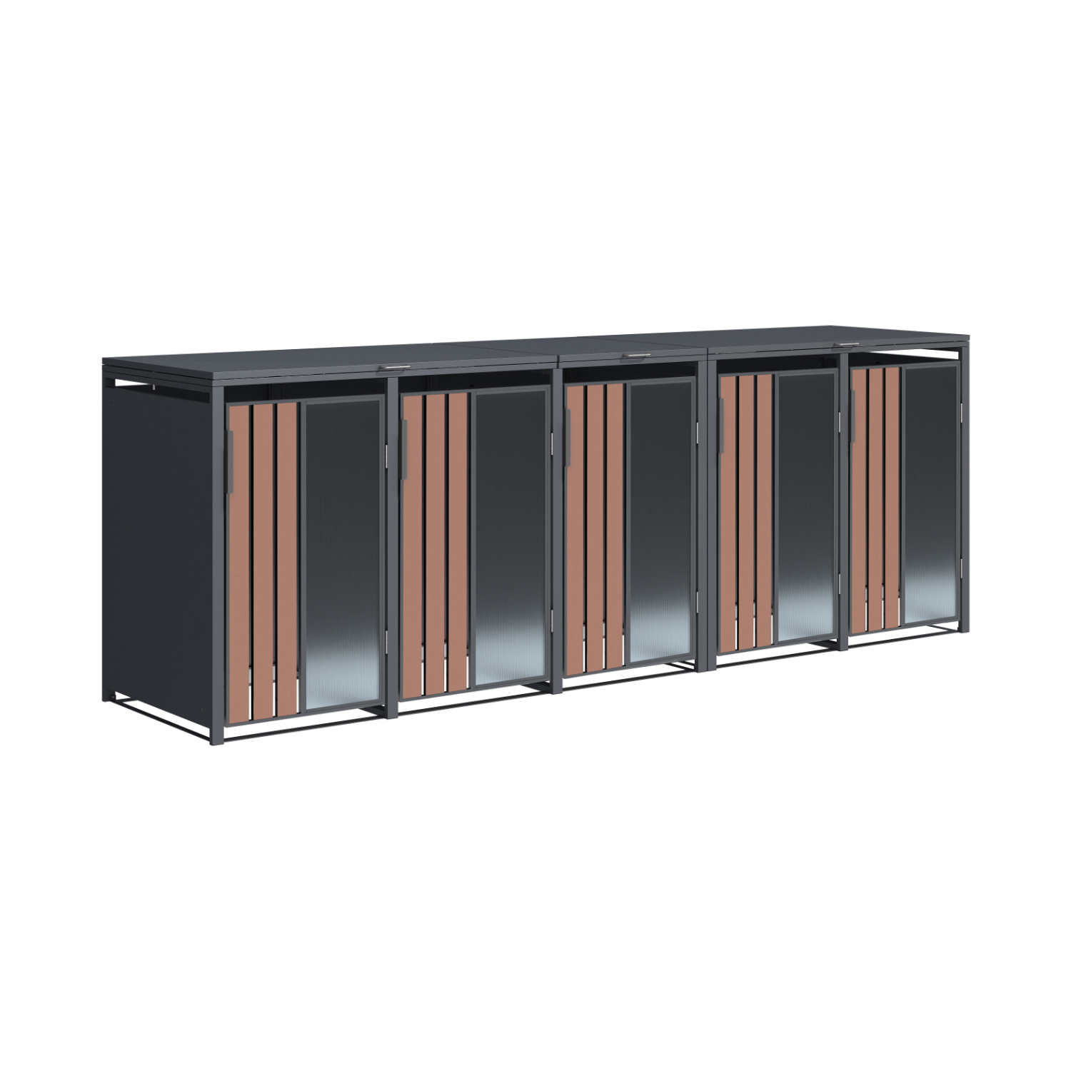 Westmann Anthrazit Holzoptik Mülltonnenbox "Status 5" Bxtxh: 330X80x116 Cm Für 5X240 L Mülltonnen von Baur - Image 3