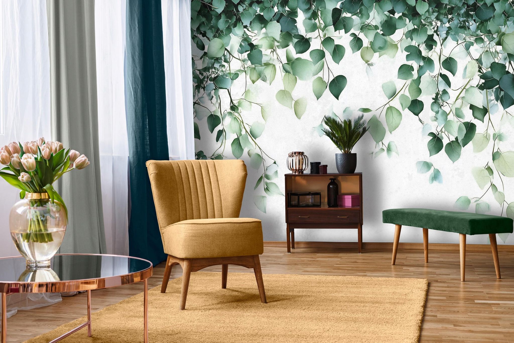 Wallarena Vlies Fototapete Botanisch 150x105 Cm, Tapeten, Für Wohn Und Schlafzimmer, Vliestapete Wandtapete Tapete 3d Effekt- Inkl. Kleister - Natur Blätter
