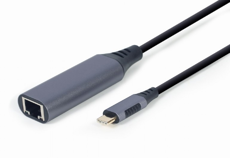 Gembird A-USB3C-LAN-01, USB 3.2 Gen 1 (3.1 Gen 1) Type-C, 10,100,1000 Mbit/s, IEEE 802.1Q, IEEE 802.1p, IEEE 802.3az, IEEE 802.3x, Schwarz, Grau, RJ-45, Metall - Bild 5