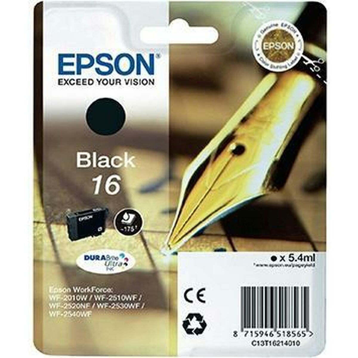 Original Epson 16 C13T16214010 T1621 Tintenpatrone Schwarz WF-2010W WF-2510WF - Bild 5