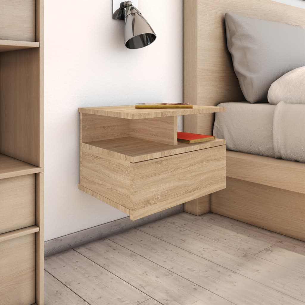Tables De Chevet Flottantes 2 Pcs Chêne Sonoma Bois Ingénierie Vidaxl