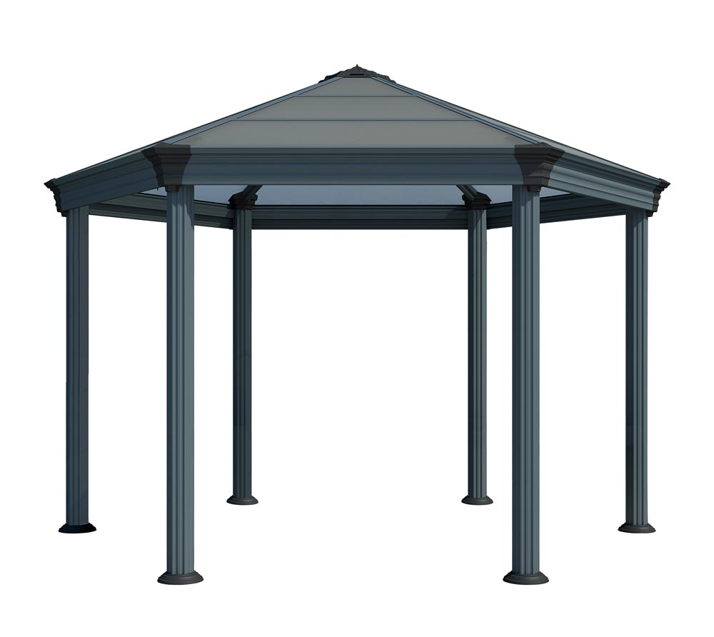 Palram Grau - Canopia Aluminium Pavillon Roma Anthrazit 415X305 Cm