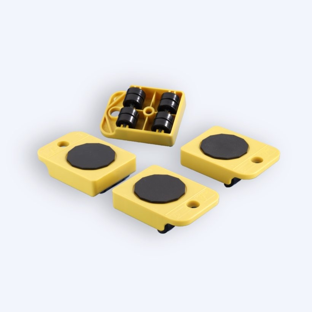 Coin roulant avec caoutchouc antidérapant, charge maxi 300 kg, lot de 4