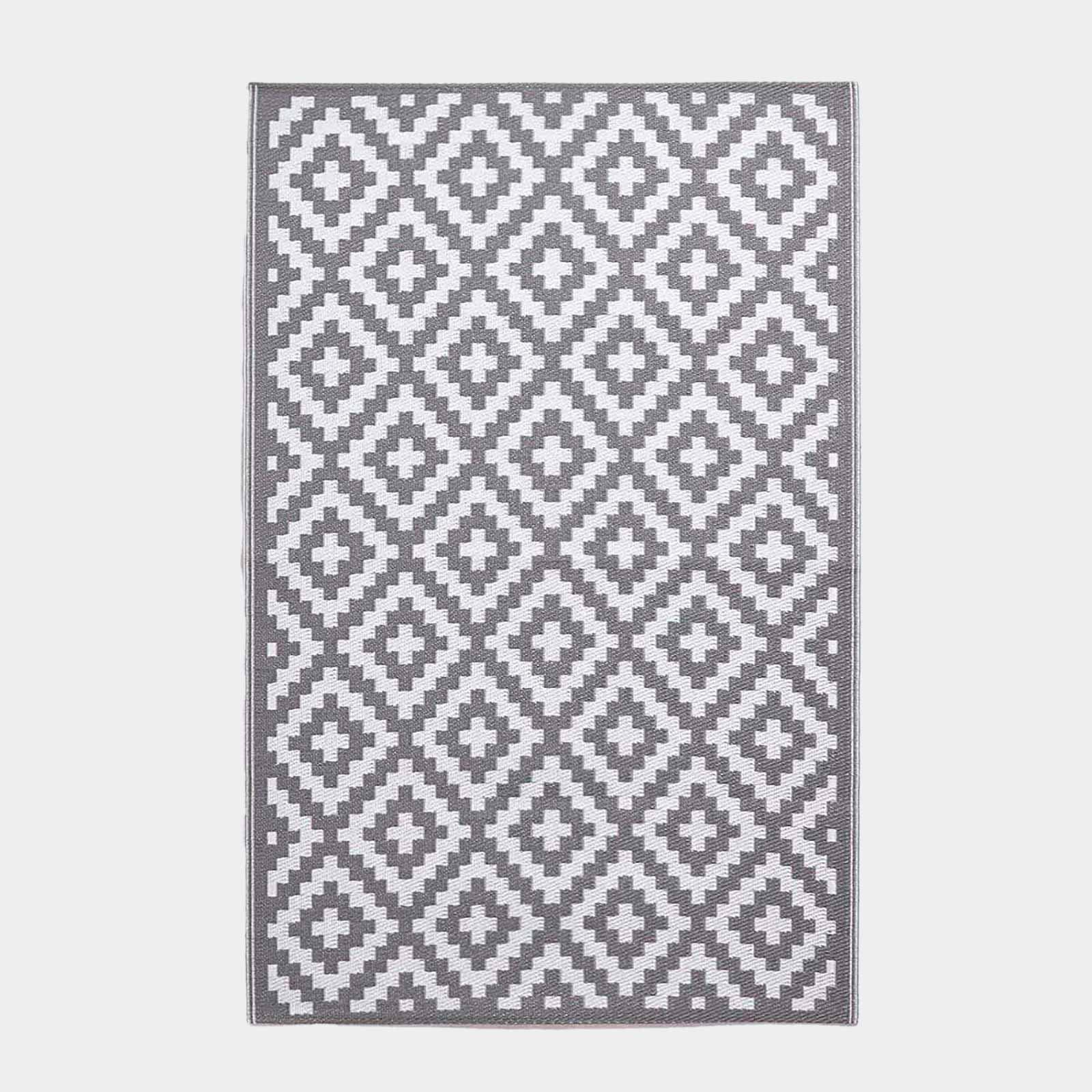 Homescapes Outdoor Rug Waterproof, Grey Zoe Geometric, 240 X 300 Cm