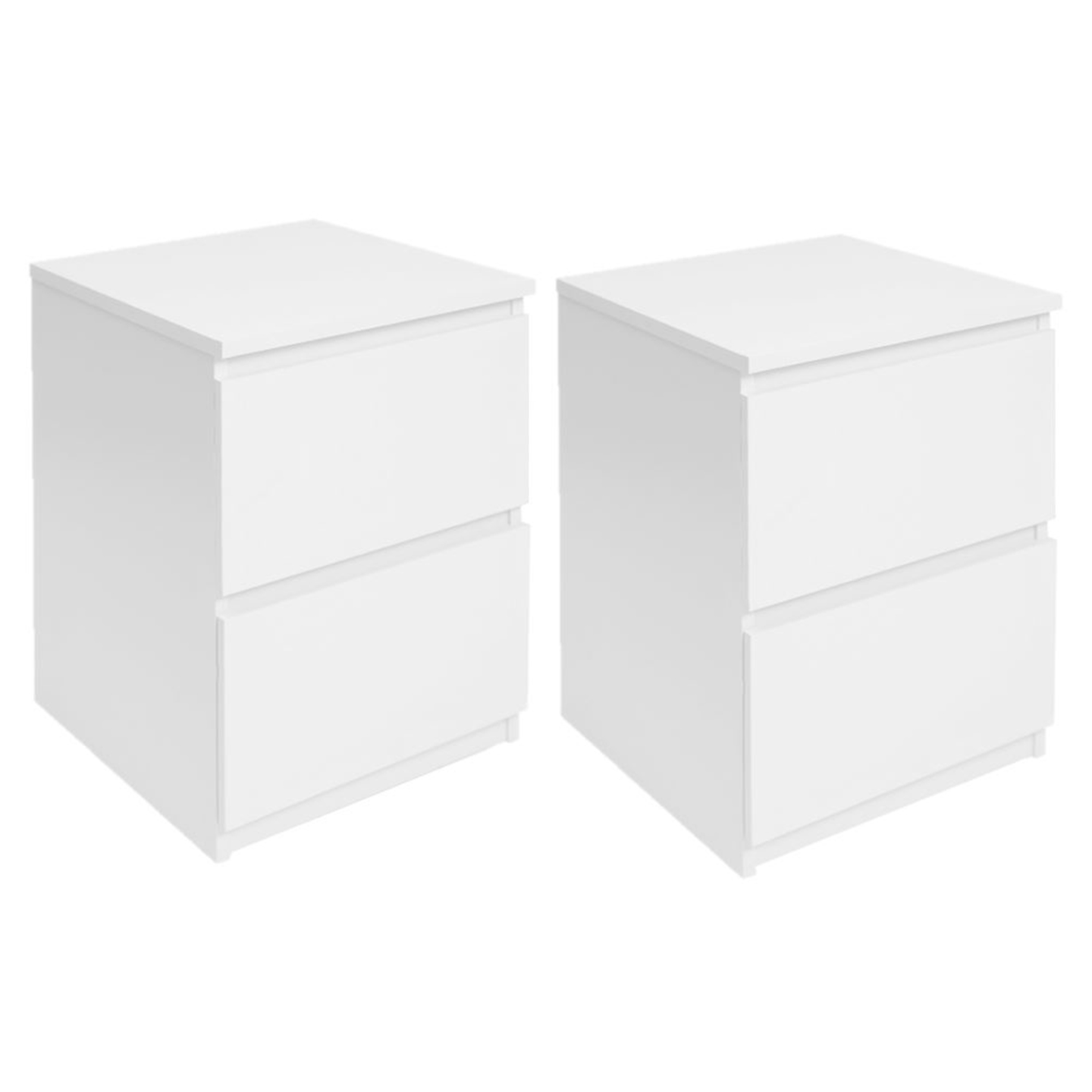 Idmarket – Lot De 2 Tables De Chevet 2 Tiroirs – Bois Blanc