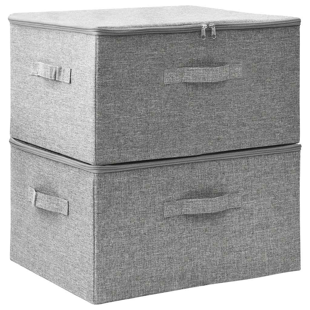Storage Boxes 2 Pcs Fabric 43x34x23 Cm Grey Vidaxl