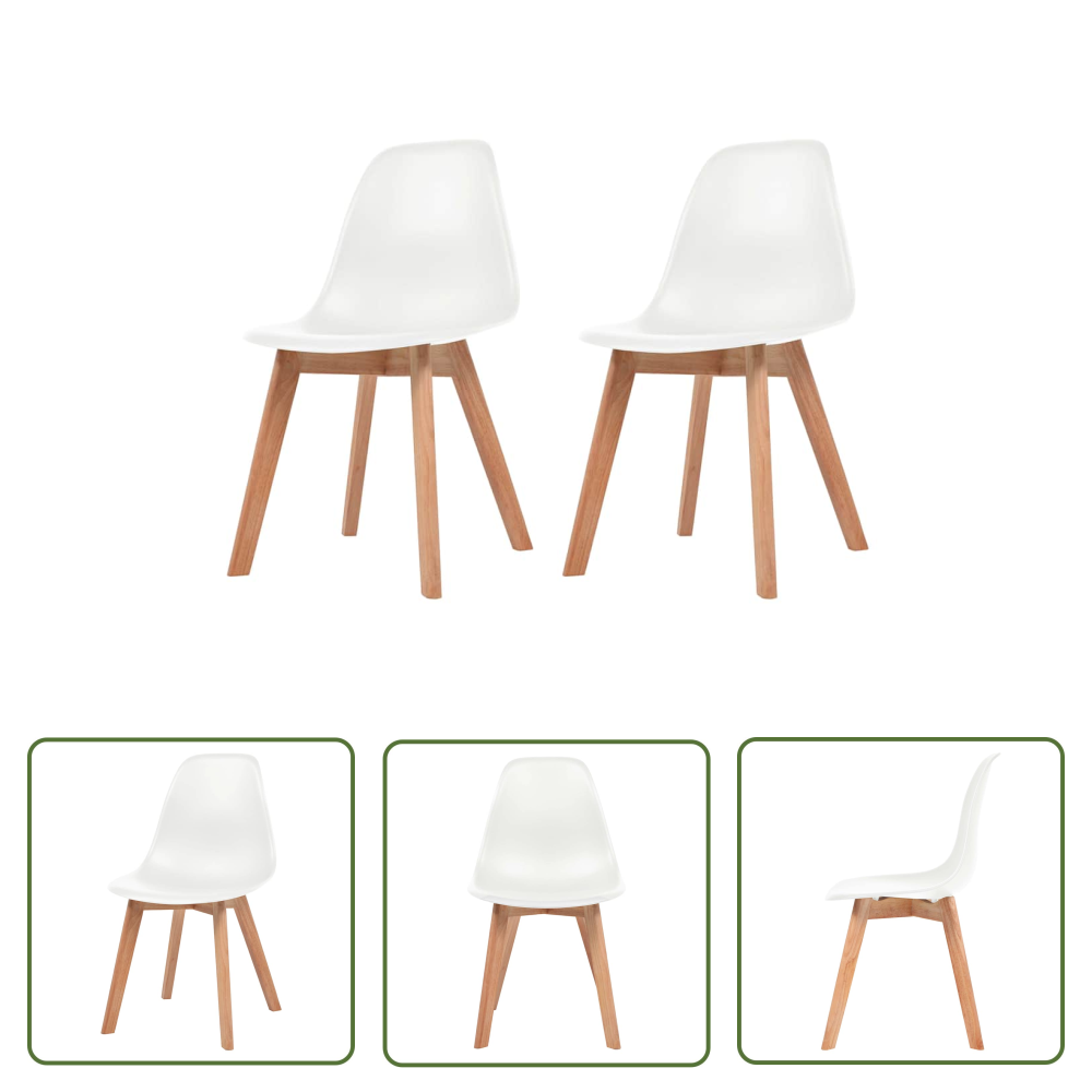 Vidaxl Dining Chairs 2 Pcs White Plastic 8718475565383