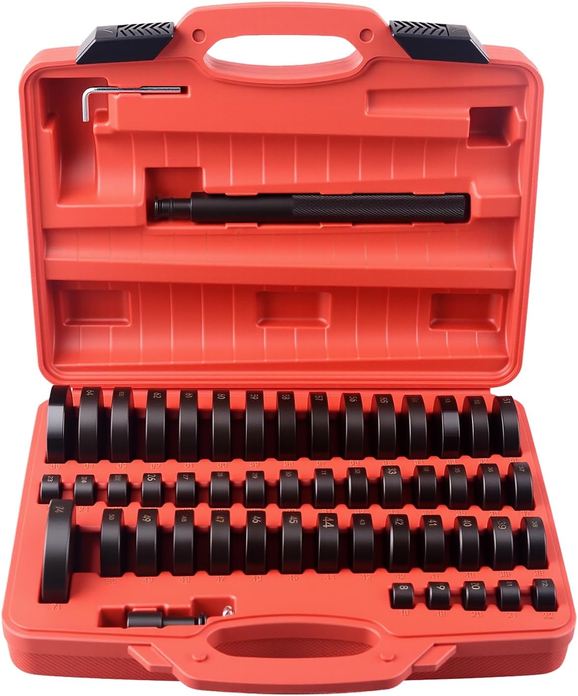 Disques de montage pour roulements et joints, acier au carbone noirci, 18 à 65 mm, lot de 52