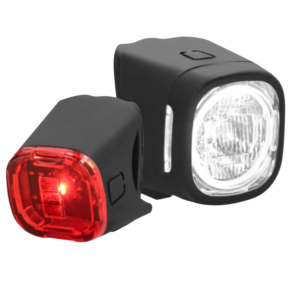 Fischer Bike Schwarz Fahrradbeleuchtung Fischer Fahrrad "Akku Beleuchtungsset Square 40/20 Lux", Fahrradlampen - Image 3