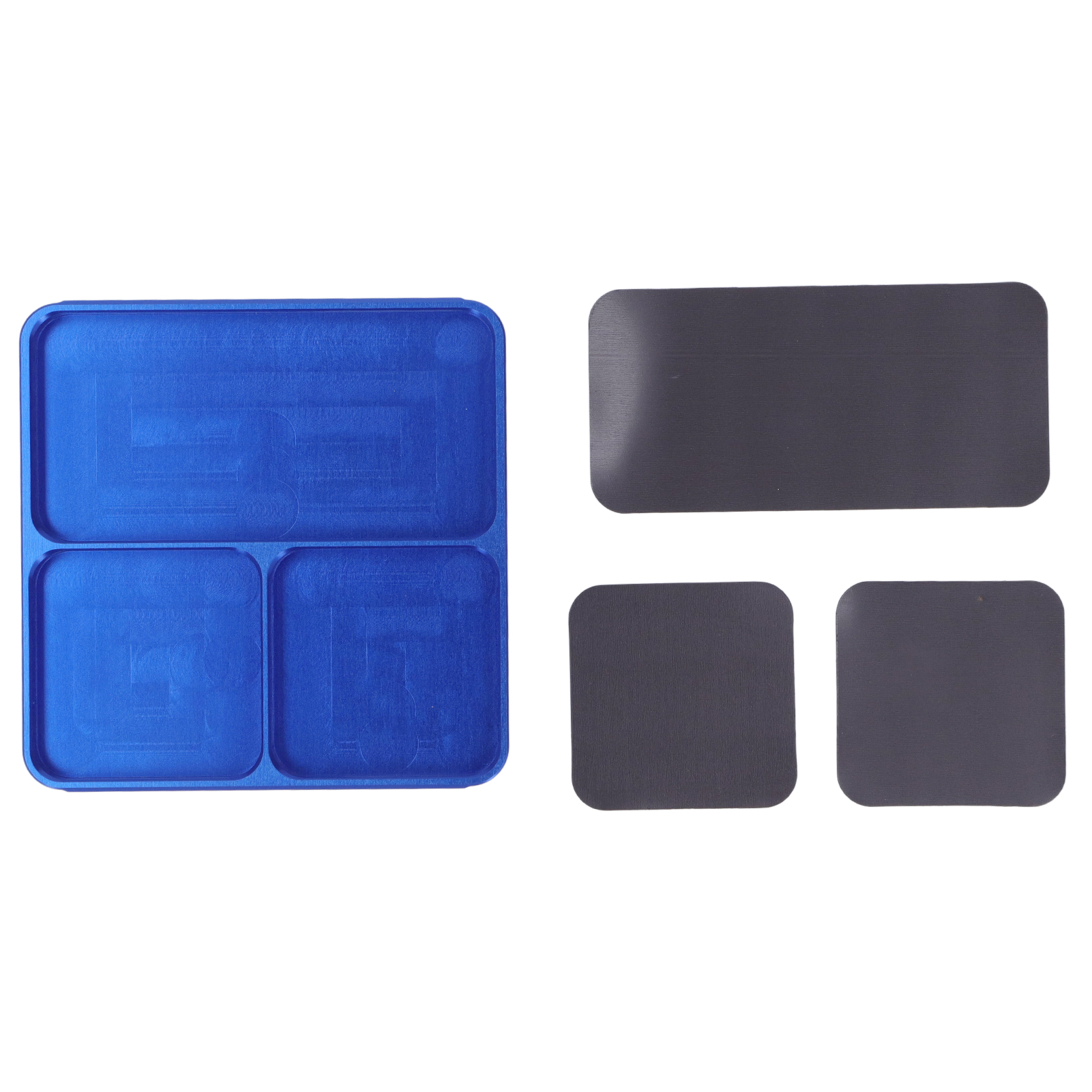Plateau magnétique antidérapant en alliage d'aluminium, 13,8 x 11 x 2 cm, bleu