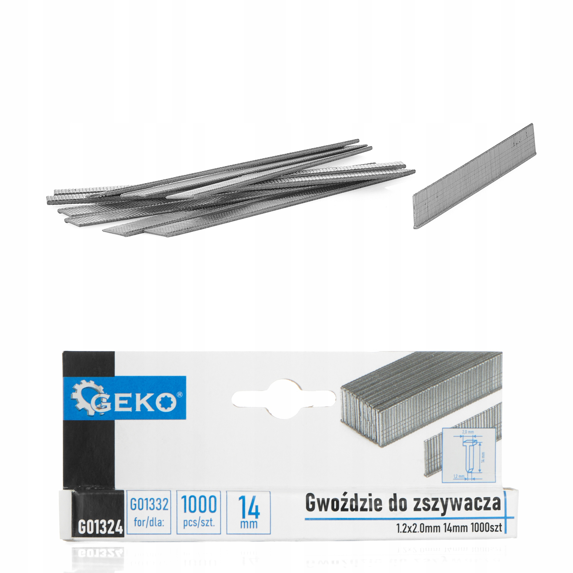 Import Brads Geko Brads 1.2x2.0mm 14 Mm 1000 Stück