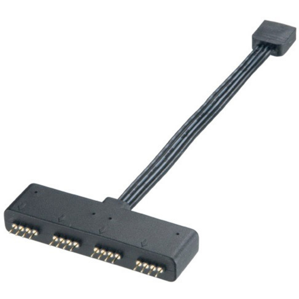 Akasa Schwarz Computer Anschlusskabel [1X Rgb Led Stecker - 4X Rgb Led Buchse] 0.10 M